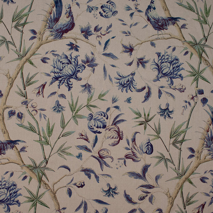 S5839 Lapis by Greenhouse Designer Fabric 100% Linen Spain 25,000 </p><p>Repeat: 27" H, 42" V 54" - Swanky Fabrics -