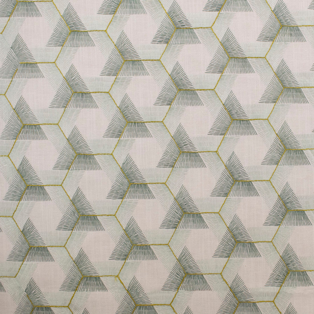 S6180 Spa by Greenhouse Designer Fabric 82% Polyester, 11% Cotton, 7% Linen With 100% Polyester Embroidery India Drapery </p><p>Repeat: 5.25" H, 3.25" V 54" - Swanky Fabrics -