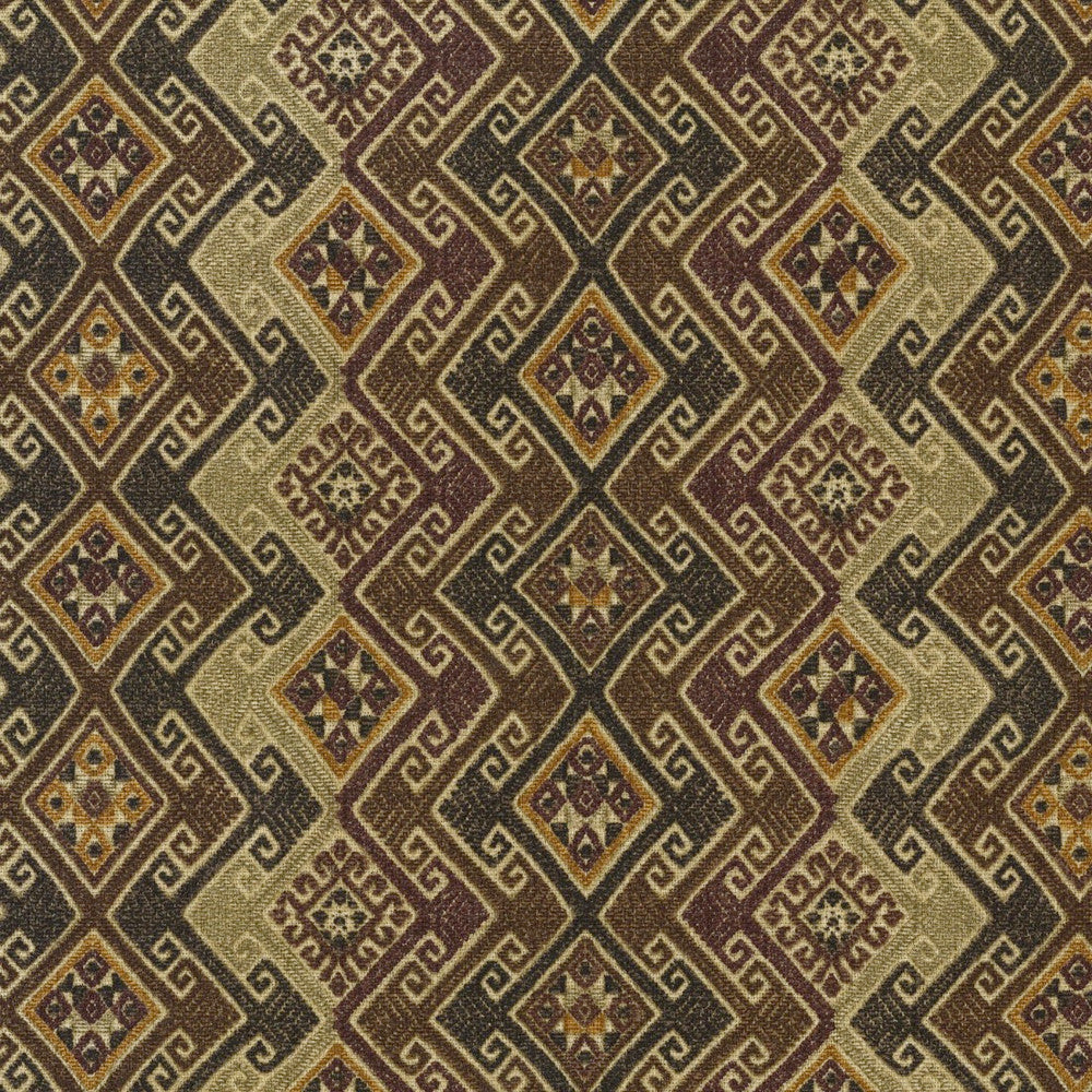 S6228 French Roast by Greenhouse Designer Fabric 100% Cotton Peru 24,000 </p><p>Repeat: 13.5" H, 6.3" V 54" - Swanky Fabrics -
