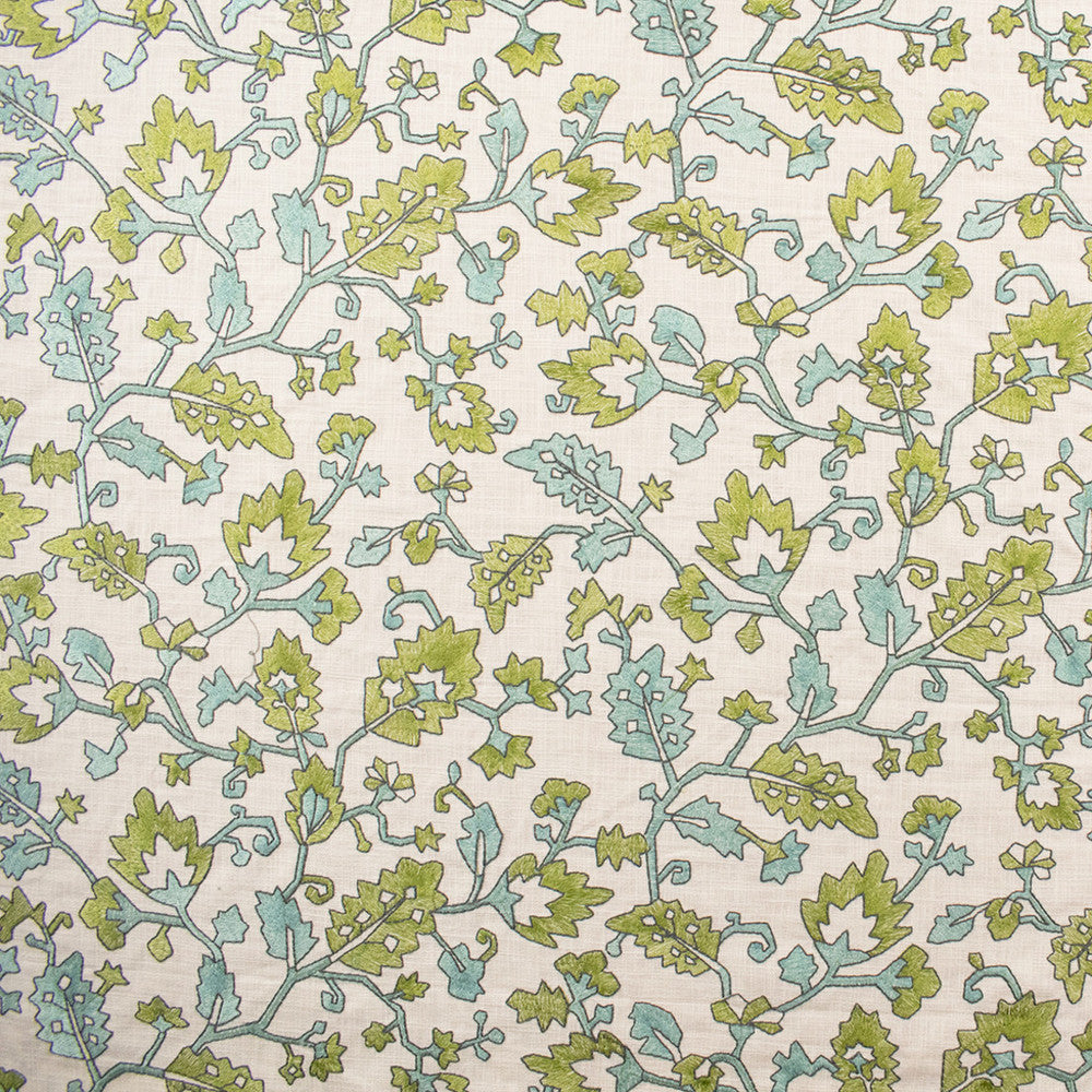 S6386 Caribbean by Greenhouse Designer Fabric 100% Cotton With 78% Viscose, 22% Polyester Embroidery India 9,000 </p><p>Repeat: 25.75" H, 15.25" V 52" - Swanky Fabrics -