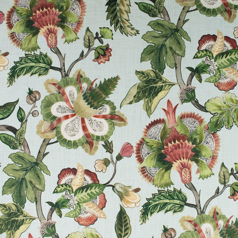 S6389 Mist by Greenhouse Designer Fabric 100% Cotton India 10,000 </p><p>Repeat: 27" H, 27" V 54" - Swanky Fabrics -