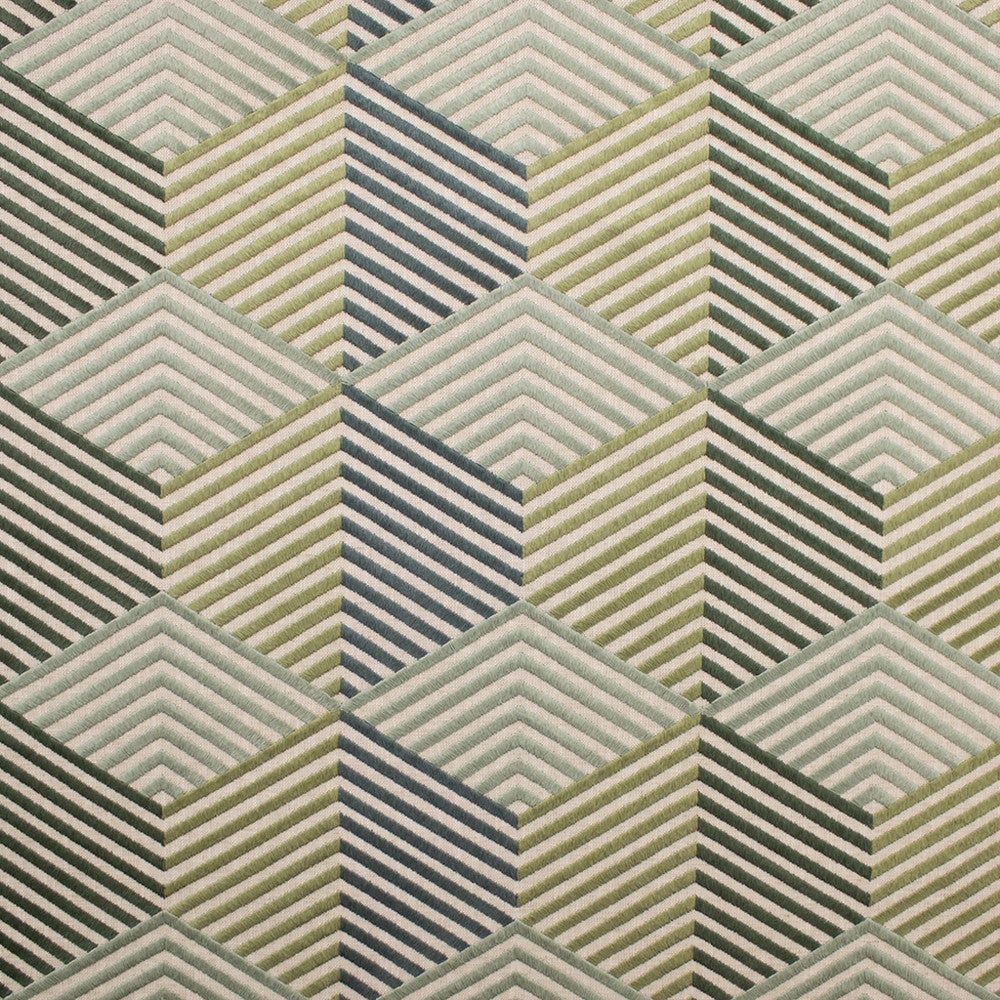 S6390 Sea Glass by Greenhouse Designer Fabric 70% Viscose, 30% Linen With 100% Viscose Embroidery India 9,000 </p><p>Repeat: 13.2" H, 6" V 52" - Swanky Fabrics -