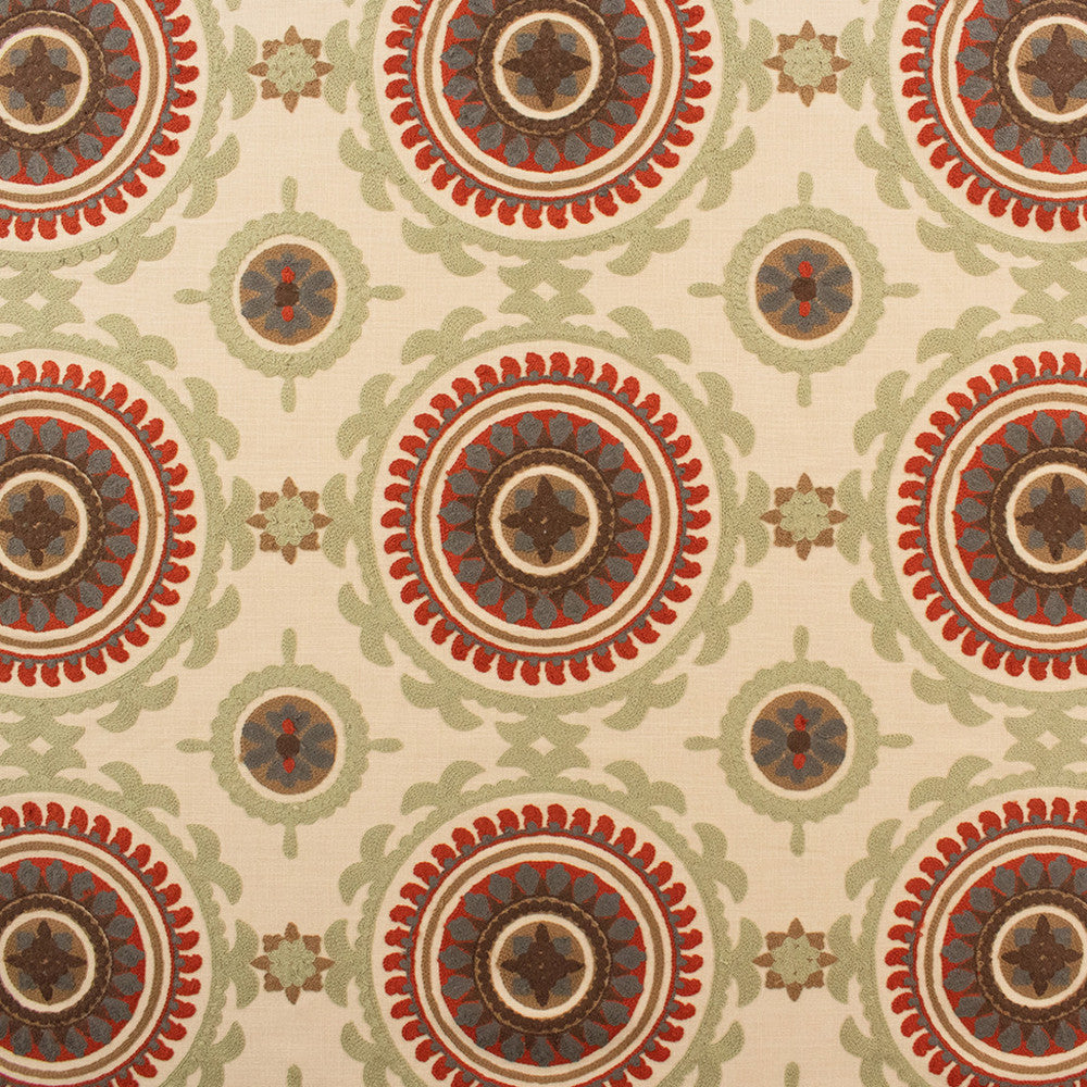 S6395 Spicemarket by Greenhouse Designer Fabric 84% Cotton, 16% Polyester With 100% Polyester Embroidery India 9,000 </p><p>Repeat: 10.7" H, 9.6" V 54" - Swanky Fabrics -