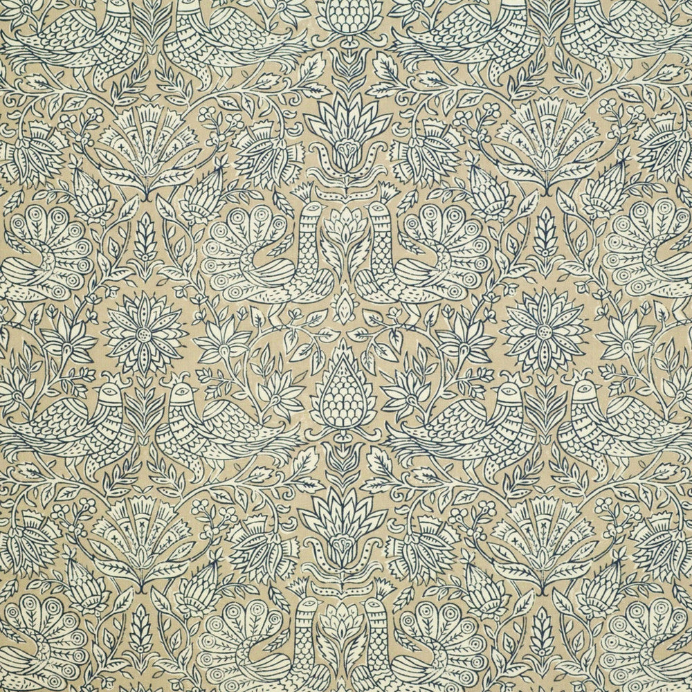 S6522 Yale Blue by Greenhouse Designer Fabric 50% Cotton, 35% Viscose, 15% Linen India 51,000 </p><p>Repeat: 13.75" H, 13.5" V 53" - Swanky Fabrics -