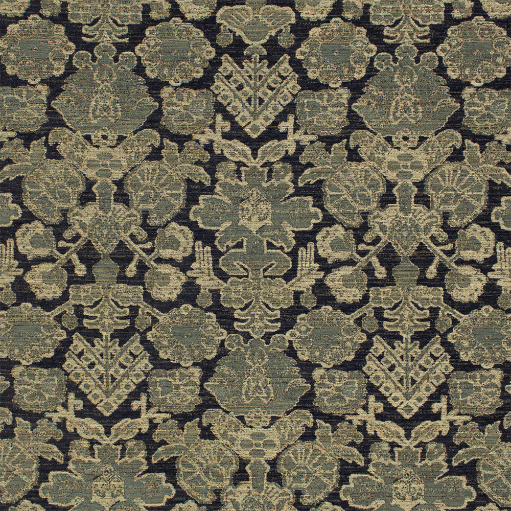 S6775 Indigo by Greenhouse Designer Fabric 100% Polyester China 15,000 </p><p>Repeat: 14.25" H, 27.25" V 56" - Swanky Fabrics -
