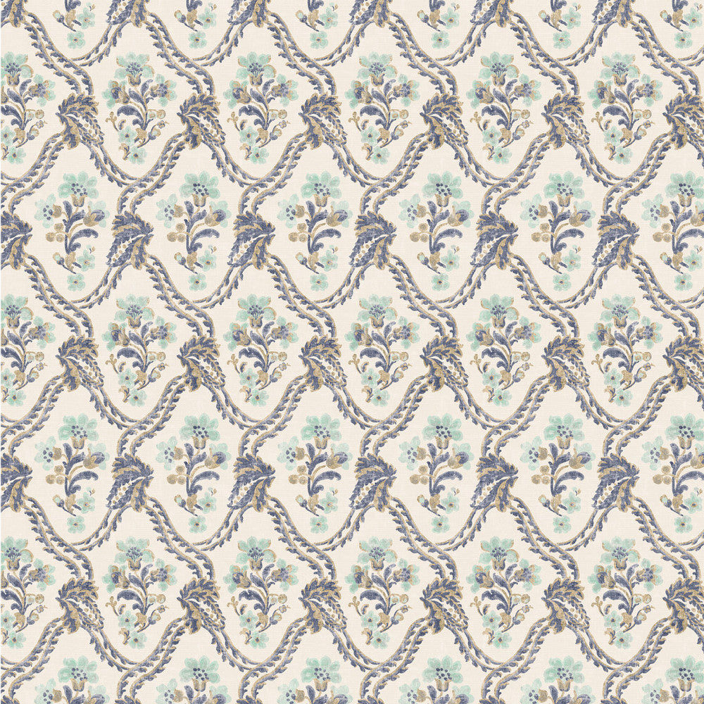 S6845 Royal Blue by Greenhouse Designer Fabric 90% Cotton, 10% Linen Spain 20,000 </p><p>Repeat: 13.58" H, 27.08" V 55" - Swanky Fabrics -