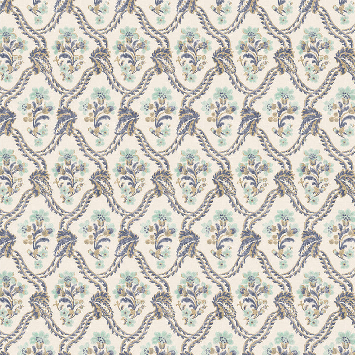 S6845 Royal Blue by Greenhouse Designer Fabric 90% Cotton, 10% Linen Spain 20,000 </p><p>Repeat: 13.58" H, 27.08" V 55" - Swanky Fabrics -