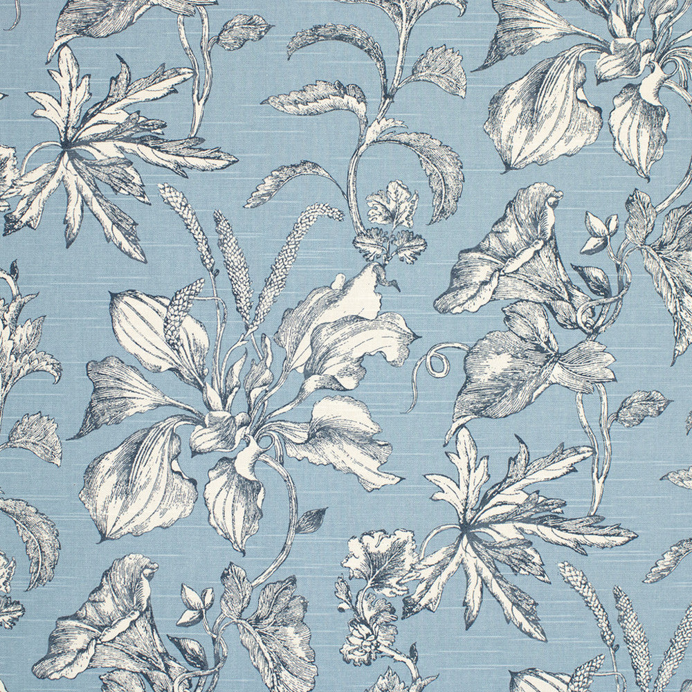 S6852 Sky Blue by Greenhouse Designer Fabric 100% Cotton Pakistan 12,000 </p><p>Repeat: 13.5" H, 25.25" V 54" - Swanky Fabrics -