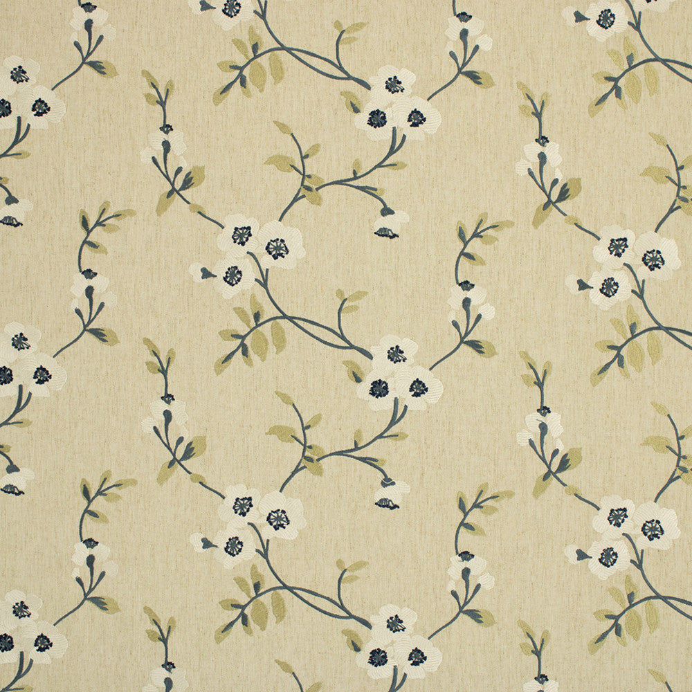 S6858 Lakeside by Greenhouse Designer Fabric 68% Polyester, 21% Linen, 11% Cotton With 100% Viscose Embroidery India DRAPERY </p><p>Repeat: 13.1" H, 9.25" V 53" - Swanky Fabrics -