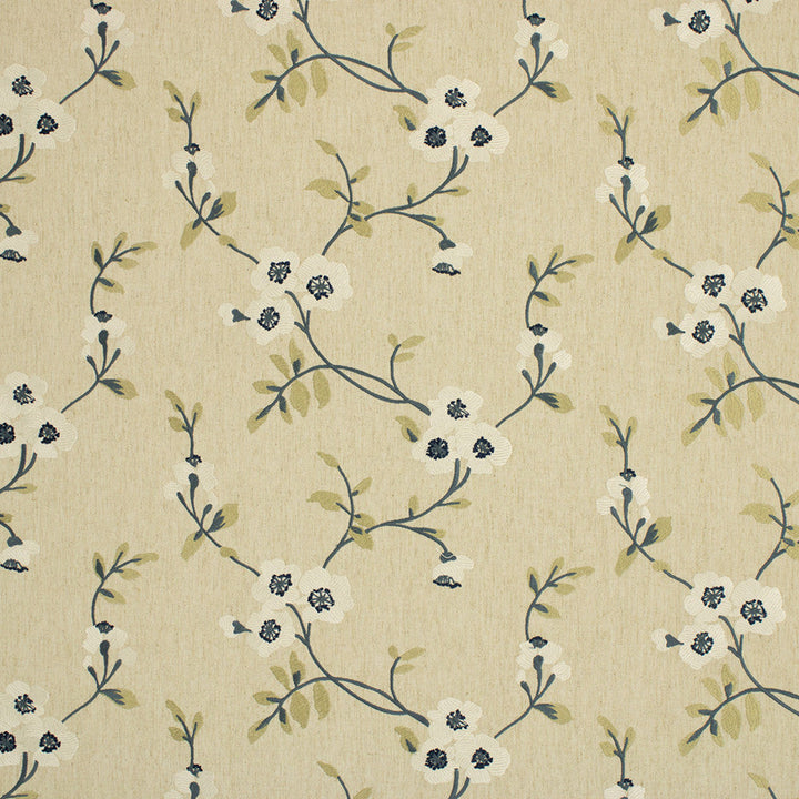 S6858 Lakeside by Greenhouse Designer Fabric 68% Polyester, 21% Linen, 11% Cotton With 100% Viscose Embroidery India DRAPERY </p><p>Repeat: 13.1" H, 9.25" V 53" - Swanky Fabrics -