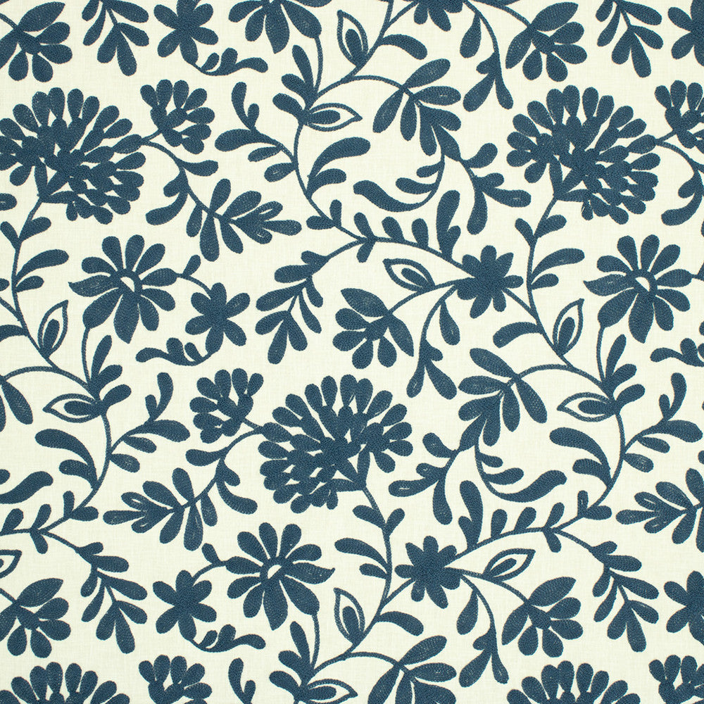 S6860 Indigo by Greenhouse Designer Fabric 52% Polyester, 48% Cotton With 100% Viscose Embroidery India 30,000 </p><p>Repeat: 17.05" H, 18.89" V 54" - Swanky Fabrics -