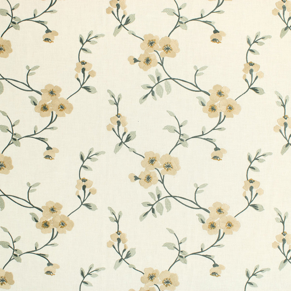S6884 Aquatint by Greenhouse Designer Fabric 68% Polyester, 21% Linen, 11% Cotton With 100% Viscose Embroidery India DRAPERY </p><p>Repeat: 13.1" H, 9.25" V 53" - Swanky Fabrics -