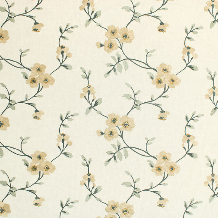 S6884 Aquatint by Greenhouse Designer Fabric 68% Polyester, 21% Linen, 11% Cotton With 100% Viscose Embroidery India DRAPERY </p><p>Repeat: 13.1" H, 9.25" V 53" - Swanky Fabrics -