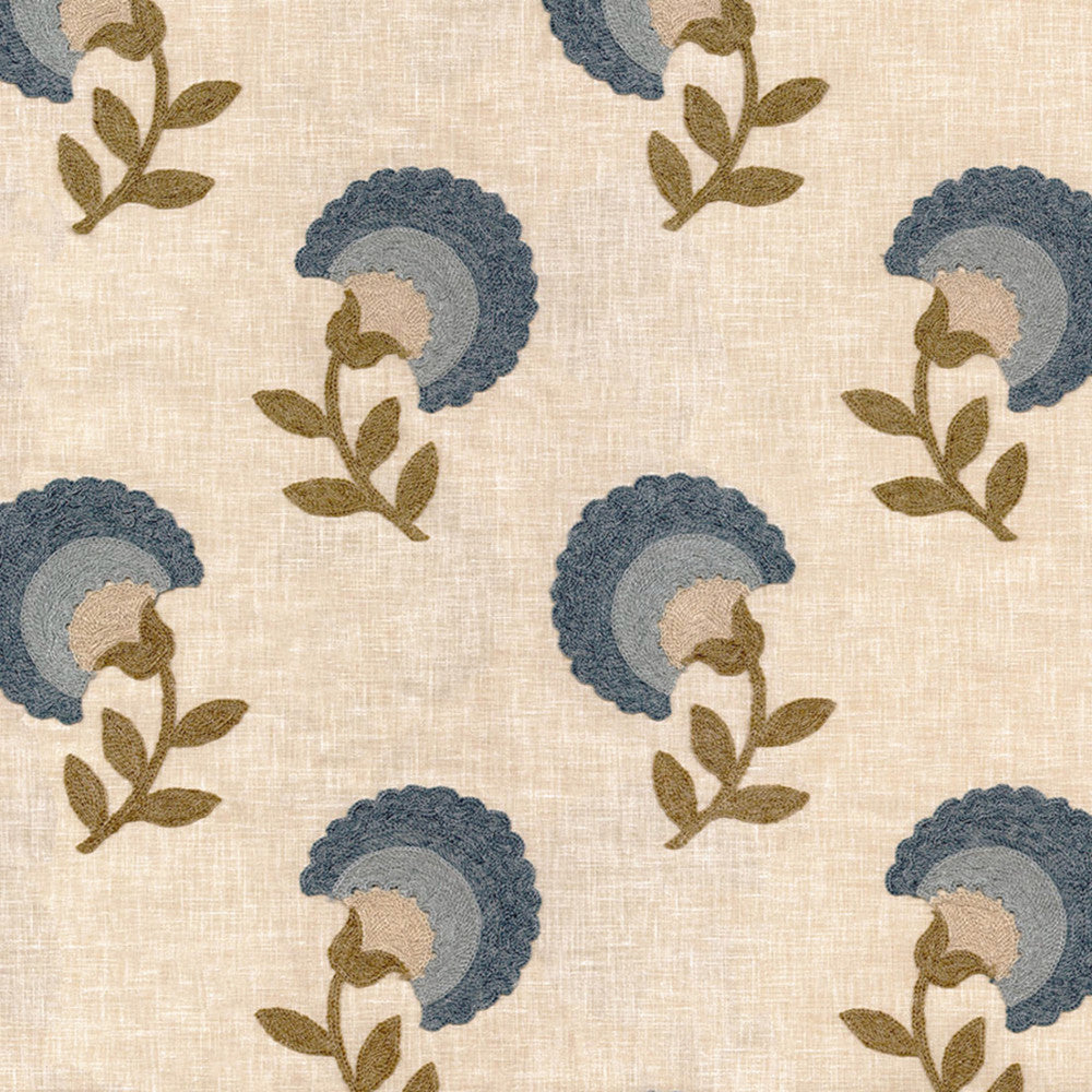 S6898 Prussian by Greenhouse Designer Fabric 55% Polyester, 40% Cotton, 5% Linen India 9,000 </p><p>Repeat: 9" H, 9.3" V 54" - Swanky Fabrics -