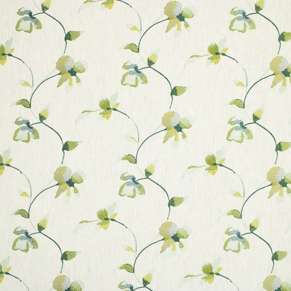 S6914 Green by Greenhouse Designer Fabric 52% Polyester, 48% Cotton With 100% Viscose Embroidery India DRAPERY </p><p>Repeat: 17.5" H, 9.25" V 52" - Swanky Fabrics -