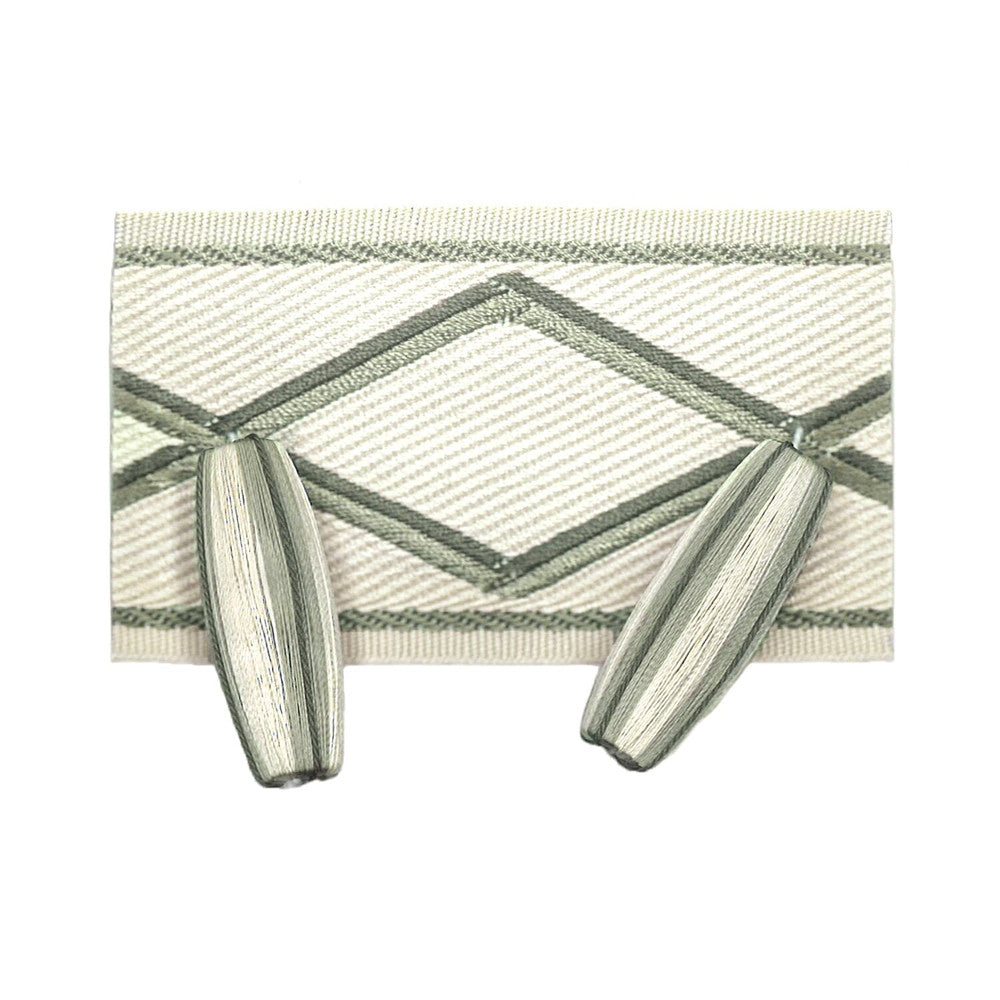 Sabadilla 4 Grey by Stout Designer Trim METROPOLITAN TRIM 71%SVI 29%POL CHINA Horizontal: 2.75 and Vertical: 0 3.25 in - Swanky Fabrics -