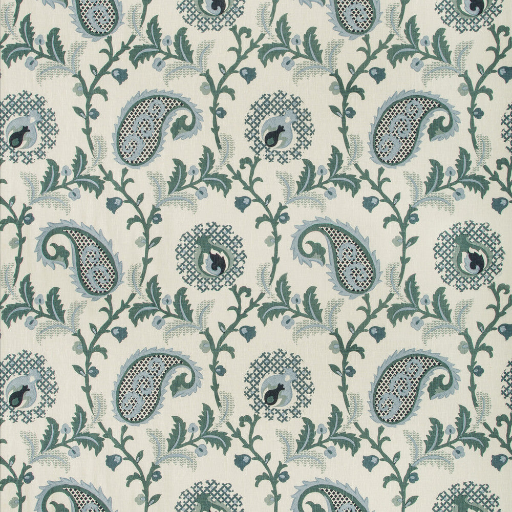 Saudade Paisley Bay by Kravet Design Designer Fabric BARCLAY BUTERA SAGAMORE LINEN - 92%;SPUN POLYESTER - 8% India Horizontal: 26.75 and Vertical: 25.5 54 - Swanky Fabrics -