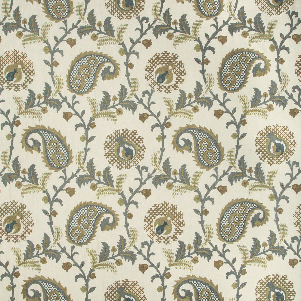 Saudade Paisley Dried Thyme by Kravet Design Designer Fabric BARCLAY BUTERA SAGAMORE LINEN - 92%;SPUN POLYESTER - 8% India Horizontal: 26.75 and Vertical: 25.5 54 - Swanky Fabrics -