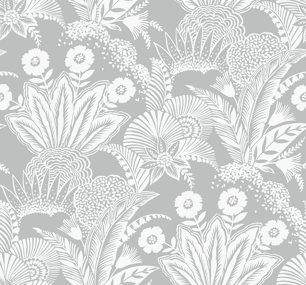 Suvi Palm Grove Bluish Gray SC20108 by Seabrook Designs Designer Wallpaper