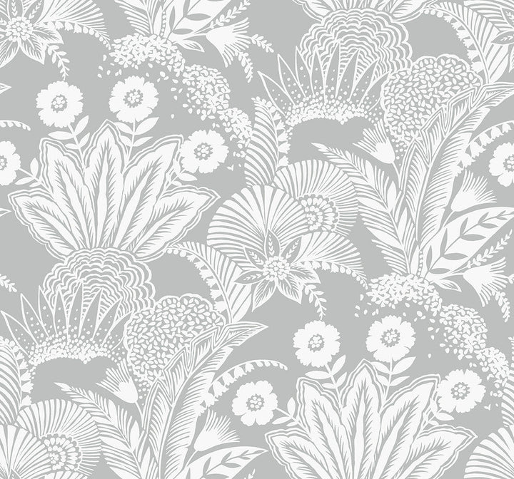 Suvi Palm Grove Bluish Gray SC20108 by Seabrook Designs Designer Wallpaper