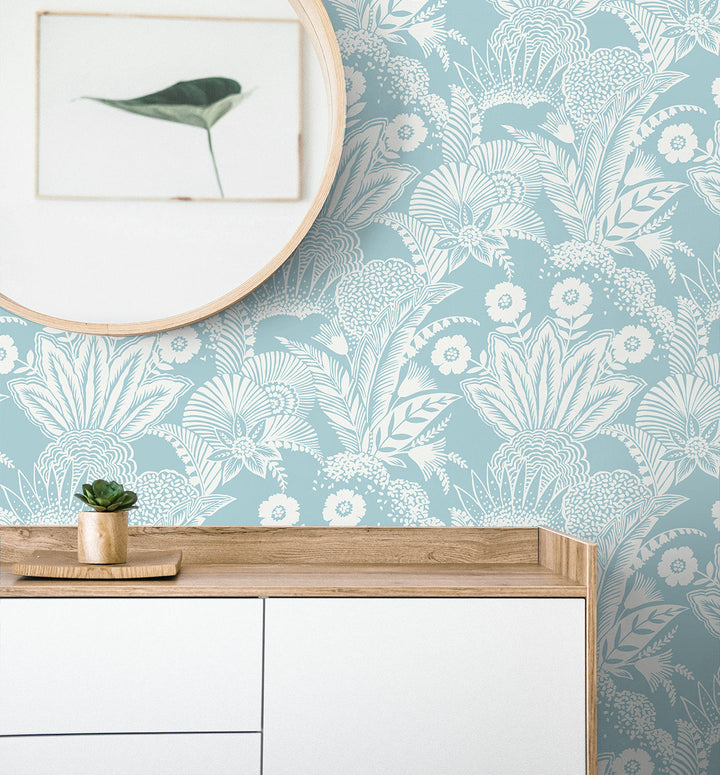 Suvi Palm Grove Sky Blue SC20112 by Seabrook Designs Designer Wallpaper