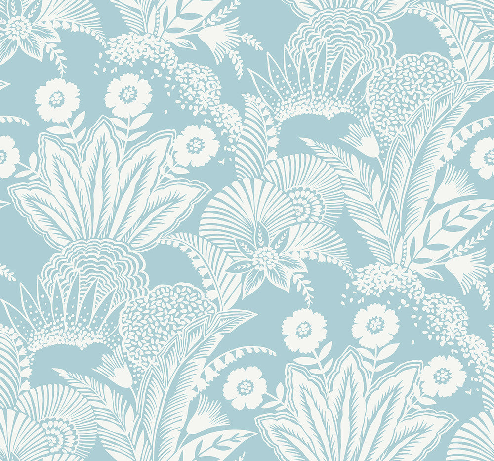 Suvi Palm Grove Sky Blue SC20112 by Seabrook Designs Designer Wallpaper