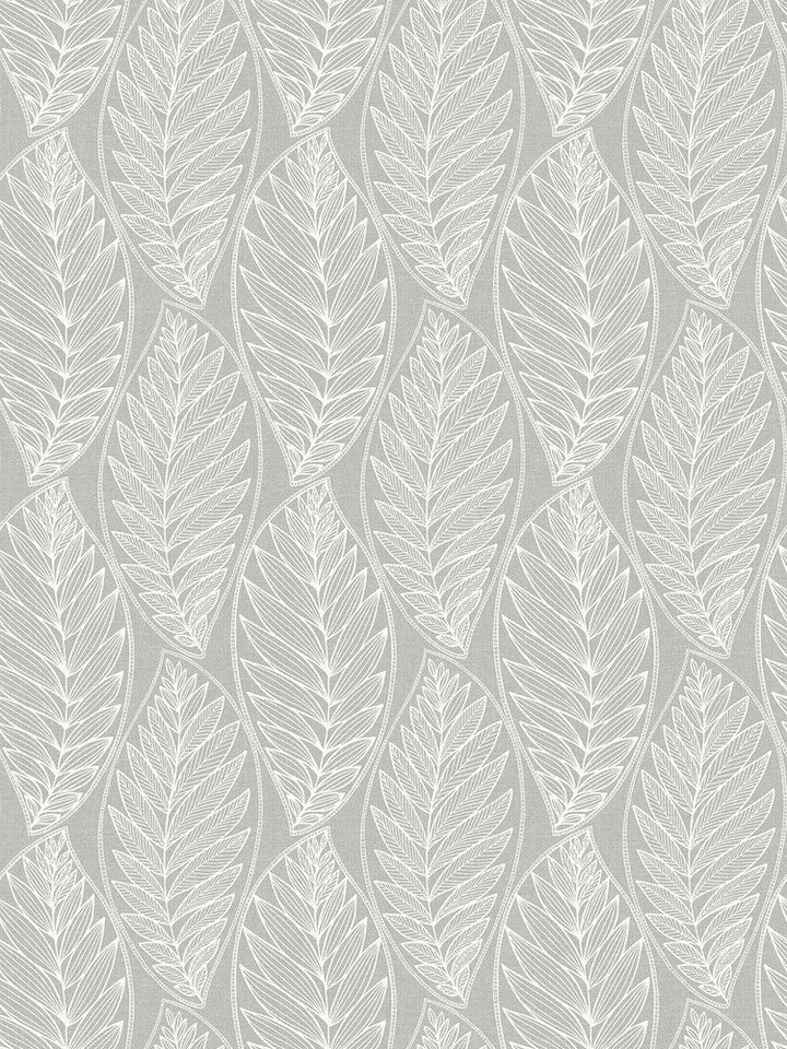 Kira Leaf Husk Harbor Grey SC20308 by Seabrook Designs Designer Wallpaper