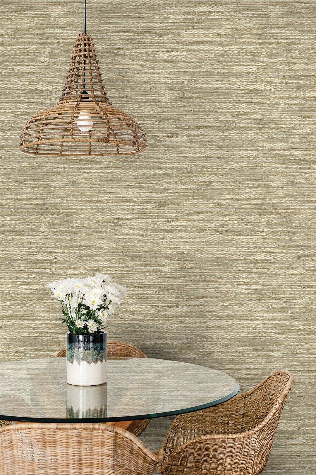 Isla Faux Jute Saddle Tan SC20905 by Seabrook Designs Designer Wallpaper