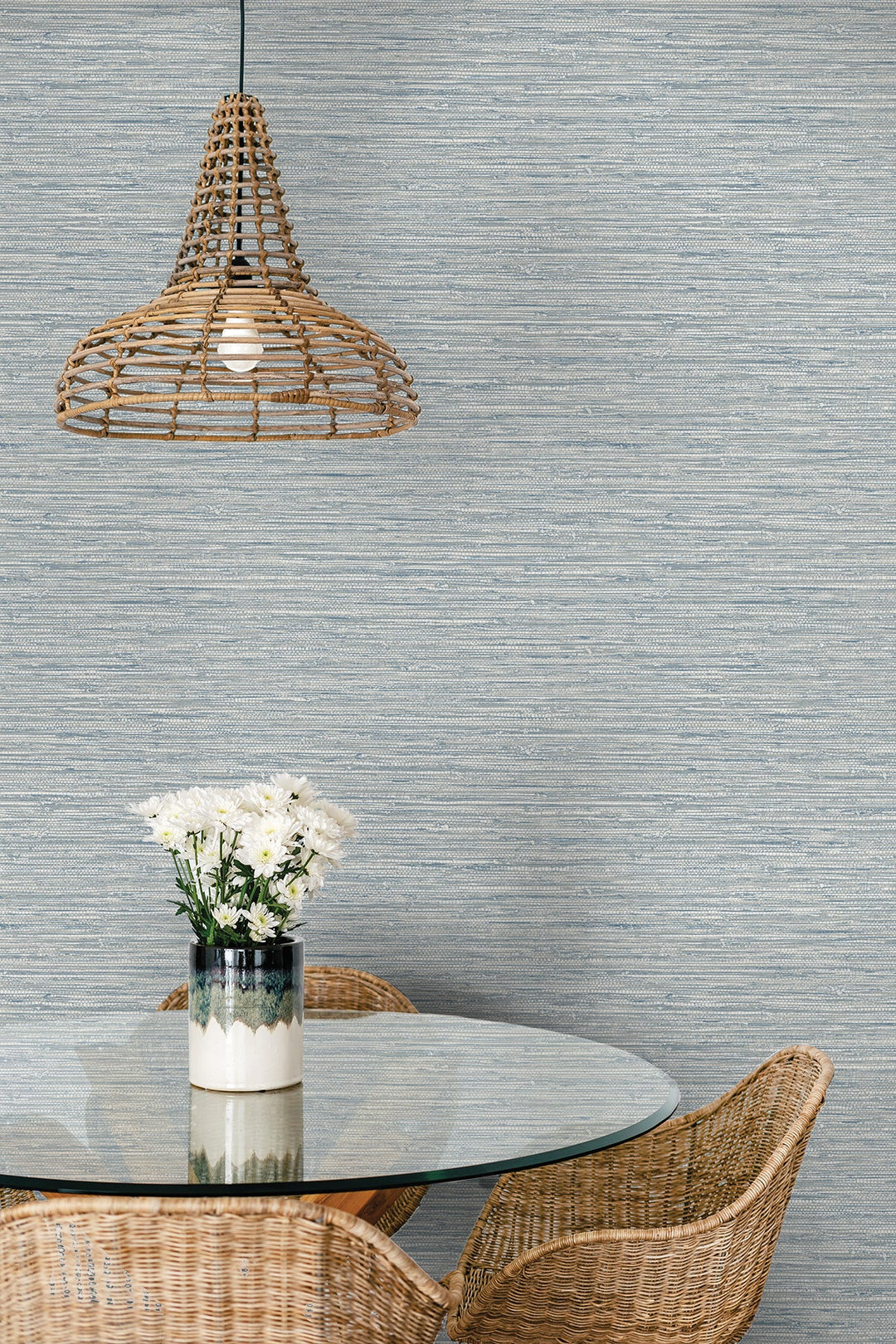 Isla Faux Jute Fantasy Blue SC20912 by Seabrook Designs Designer Wallpaper