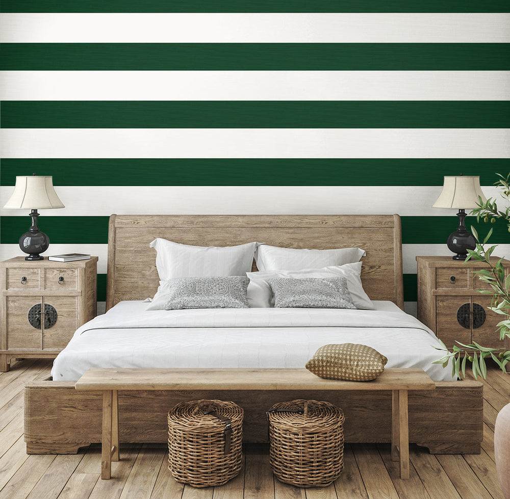 Dylan Striped Stringcloth Marine Green SC21004 by Seabrook Designs Designer Wallpaper