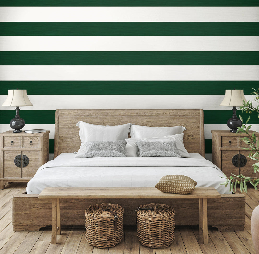 Dylan Striped Stringcloth Marine Green SC21004 by Seabrook Designs Designer Wallpaper