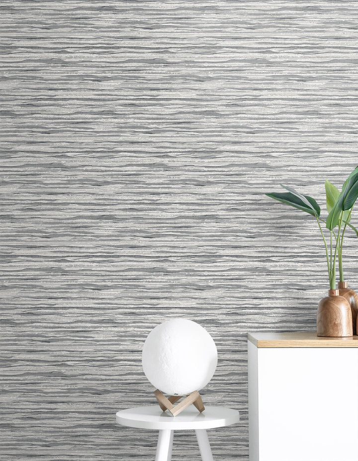 Skye Wave Stringcloth Rainy day Surf SC21100 by Seabrook Designs Designer Wallpaper