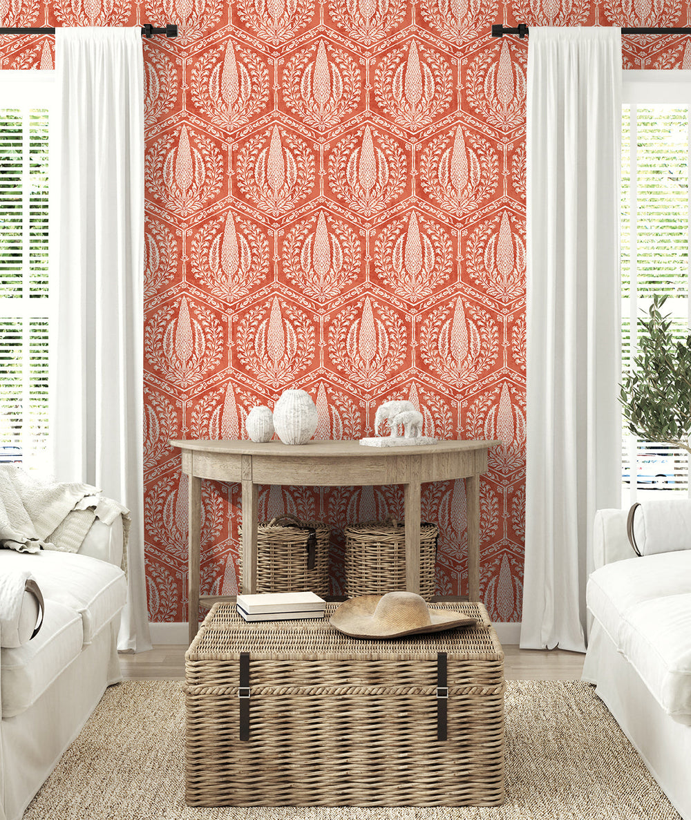 Cyrus Harvest Red Terracotta SC21401 by Seabrook Designs Designer Wallpaper