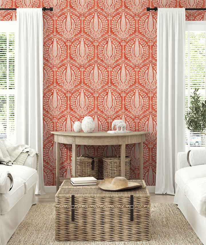 Cyrus Harvest Red Terracotta SC21401 by Seabrook Designs Designer Wallpaper