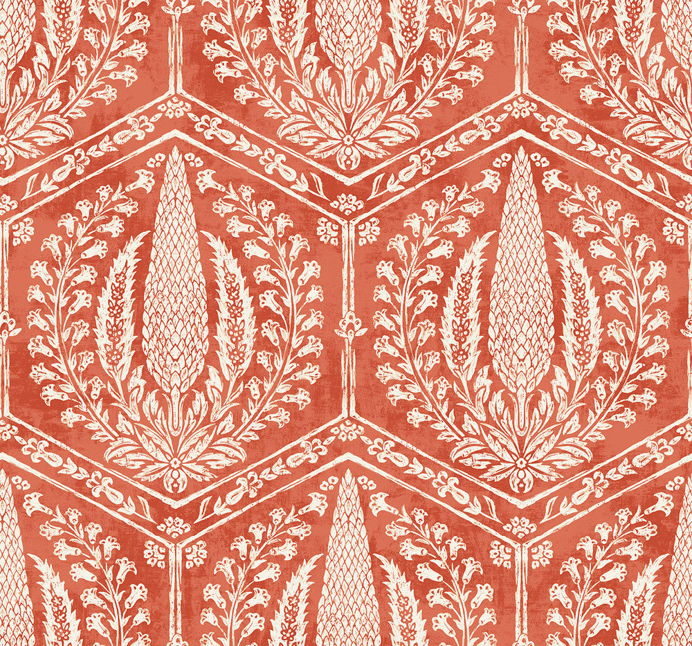 Cyrus Harvest Red Terracotta SC21401 by Seabrook Designs Designer Wallpaper