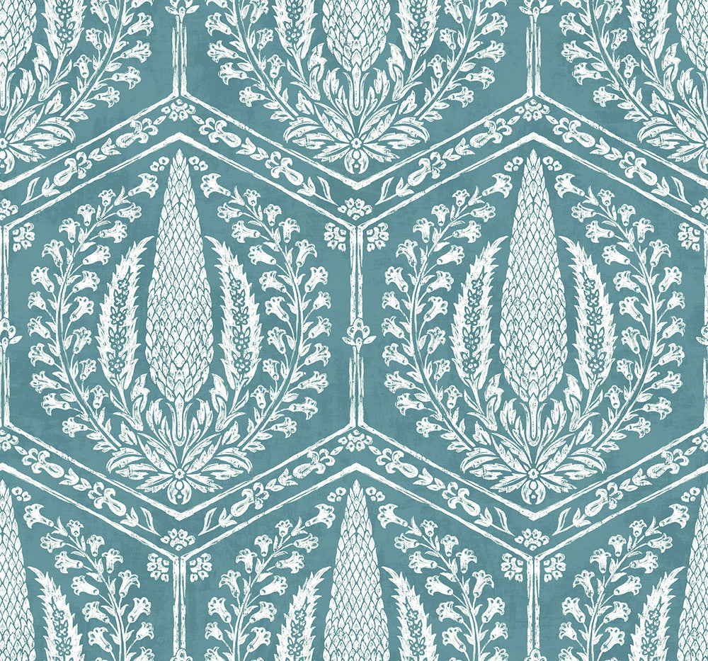 Cyrus Harvest Mediterranean Blue SC21402 by Seabrook Designs Designer Wallpaper