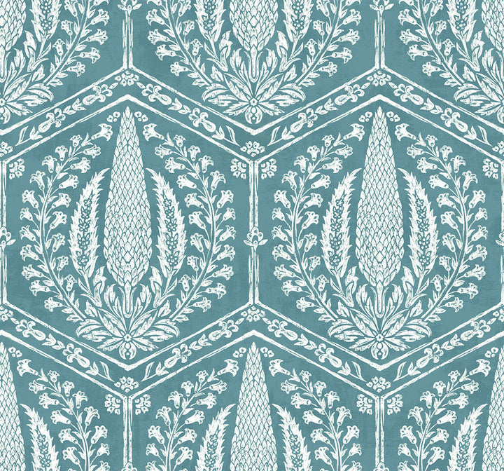 Cyrus Harvest Mediterranean Blue SC21402 by Seabrook Designs Designer Wallpaper