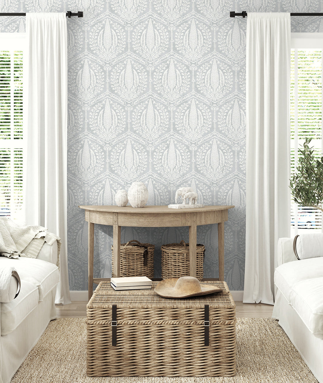 Cyrus Harvest Horizon Grey SC21408 by Seabrook Designs Designer Wallpaper