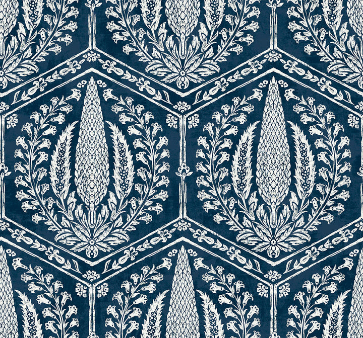 Cyrus Harvest Rich Navy SC21412 by Seabrook Designs Designer Wallpaper