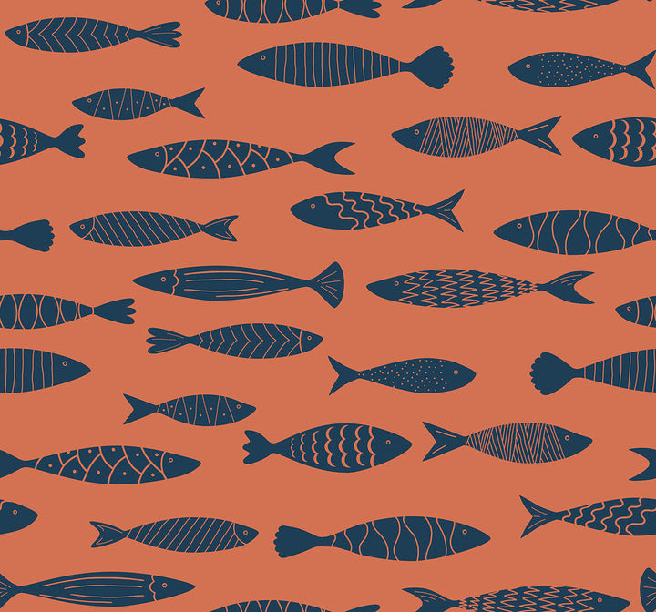 Bay Fish Coral Reef SC21506 by Seabrook Designs Designer Wallpaper