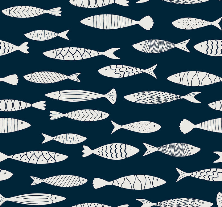 Bay Fish Deep Seas SC21512 by Seabrook Designs Designer Wallpaper