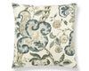 Cumbria Hand Block Pillow 22 X 22 - Aquamarine On Ivory SCSDDK166030001 by Scalamandre Designer Pillow