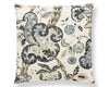 Cumbria Hand Block Pillow 22 X 22 - Smoke On Ivory SCSDDK166030002 by Scalamandre Designer Pillow