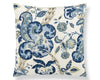 Cumbria Hand Block Pillow 22 X 22 - China Blue On Ivory SCSDDK166030003 by Scalamandre Designer Pillow