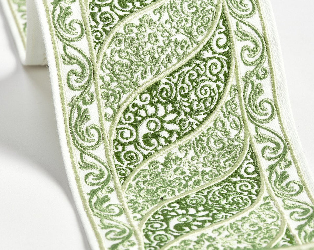 Paisley Embroidered Tape Meadow SCT33400005 by Scalamandre Designer Trim