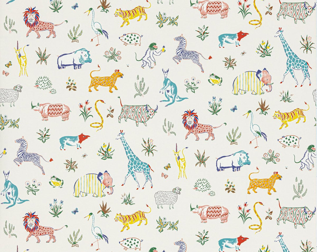 Zoo Primary SCWP88609D0001 by Scalamandre Designer Wallpaper