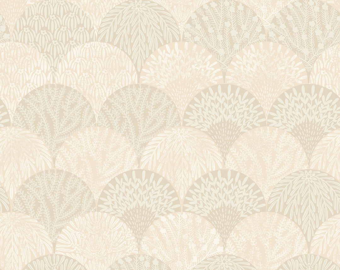 Herb Garden Wallcovering Parchment SCWP88618D0001 by Scalamandre Designer Wallpaper