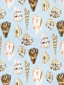 Scalamandre Fabric Coquina Linen Print Multi On Sea Blue SC163970001