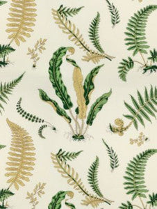 Scalamandre Fabric Elsie De Wolfe Outdoor Greens On Off-White SC164250001