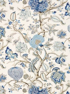 Scalamandre Fabric Pondicherry Linen Print Delft SC165560001